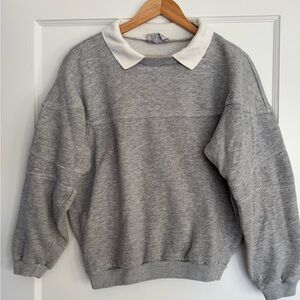 Vintage Track & Court collared sweatshirt / medium / grey